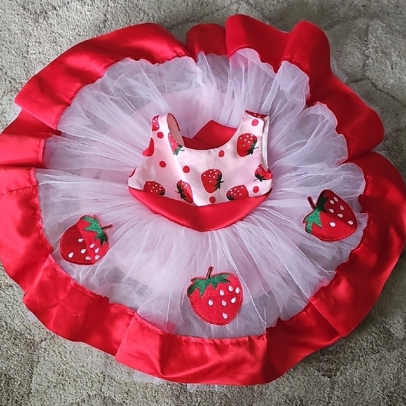 Other - Elegant Strawberry Dress with Tulle Skirt